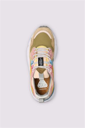 Sneakers in suede e tessuto tecnico Rosa, Verde 2017817011M71 FLOWER MOUNTAIN | Sneaker | 2017817011M71